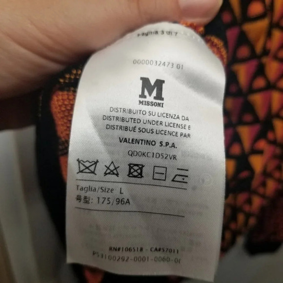 M Missoni Orange Pink Black Geometric Retro Crewneck Wool L - Picture 5 of 11